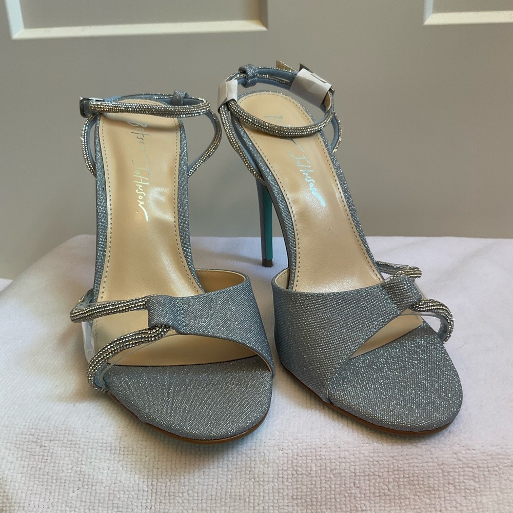 Betsey Johnson Glittering Blue and Silver Heels